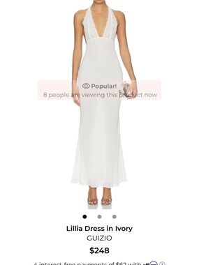 Danielle Guizio Lillia Halter Dress in Ivory